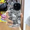 Cartoon kitten 15plus/14PRoMax is suitable for Apple mobile phone case iPhone12/13 black edge anti-drop 678p.