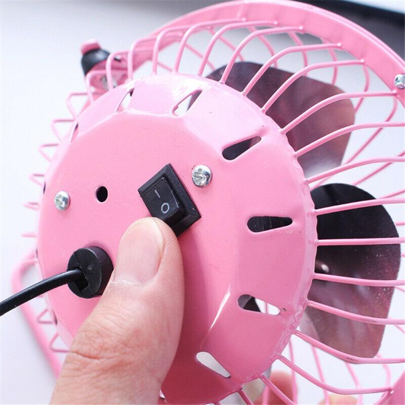 4 Inch Metal Usb Mini Fan Portable 360 Degree Adjustable Angle Quiet Cooling Fan