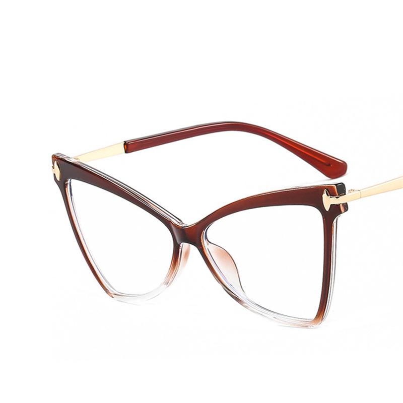 Cat Eye Oversized Glasses Frame TR90 Lightweight Fashion Butterfly Computer Glasses Triangle Eyewear for Women