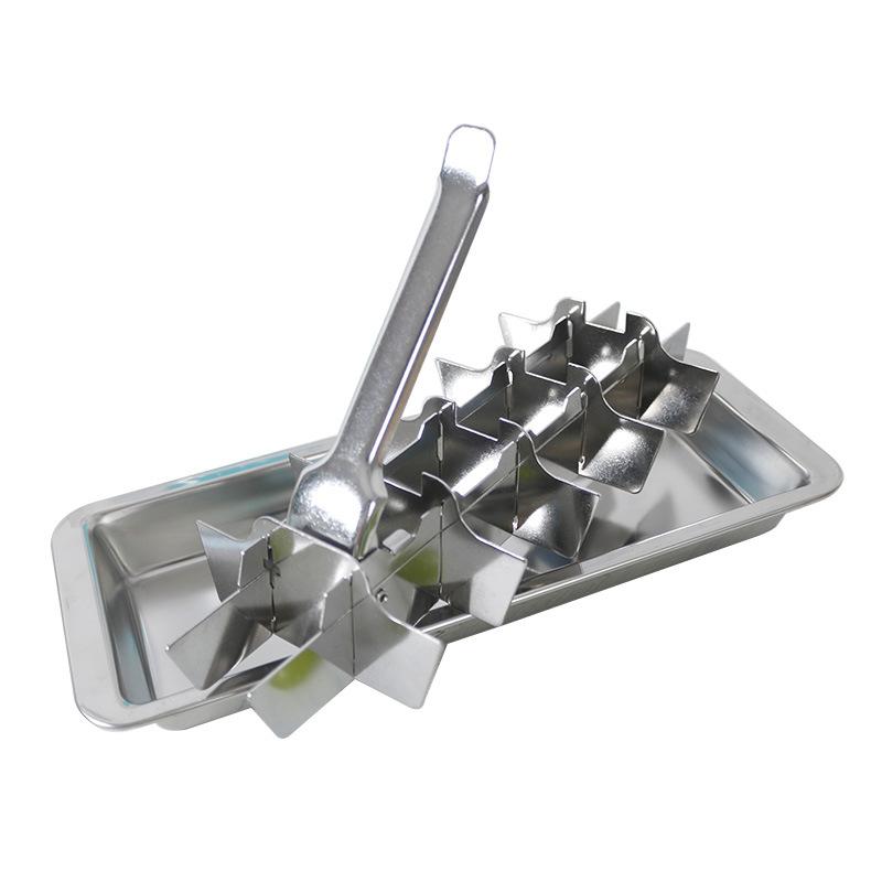 304 Stainless Steel Ice Cube Tray, Easy Release Metal Ice Mold, Food Grade Freezer Ice Maker Box for Ice Cream Popsicle