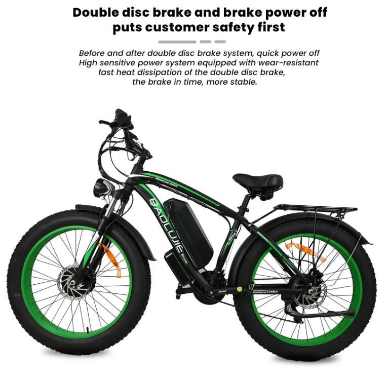 2026 New BLJ DP-2602 2000W Dual Motor 48V 23AH Battery Hydraulic Brake, Aluminum Alloy Frame, Adult Electric Bicycle.