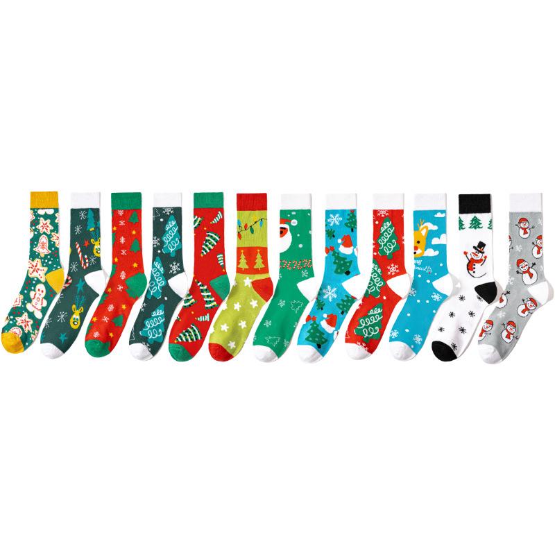 Trendige Unisex-Weihnachts-Baumwollsocken - Beliebter Europäischer & Amerikanischer Stil für Alle Jahreszeiten