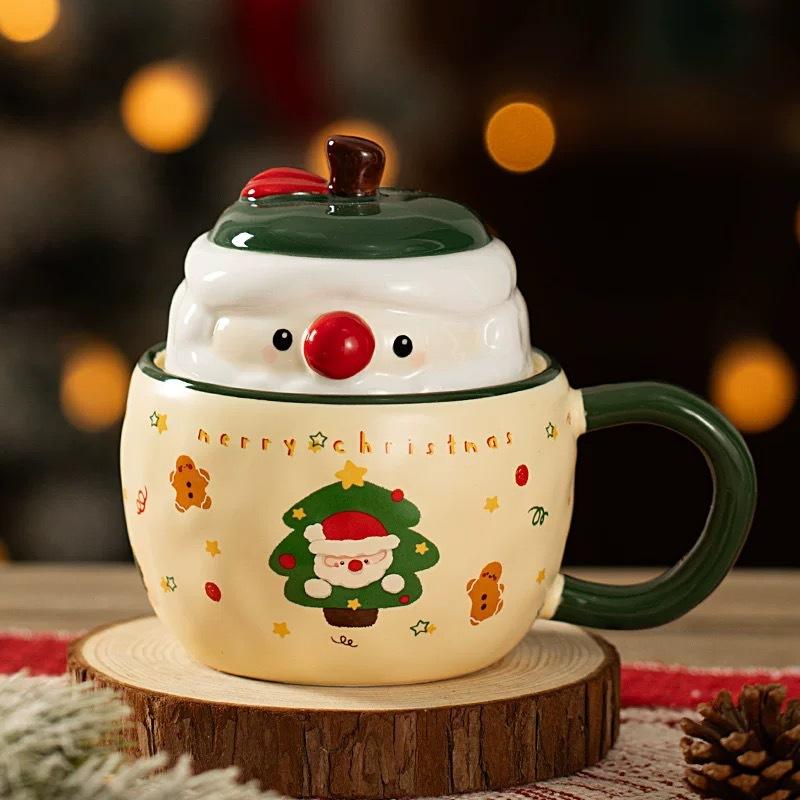 Creative Christmas High-value Apple Mug Cute Boys and Girls Ceramic Mug Couple Gift Milk Water Cup
