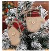Christmas Decoration Set of 4 Fabric Hanging Ornaments with Star Sock and Mitten Shapes for Tree Wreath and Mantel Display