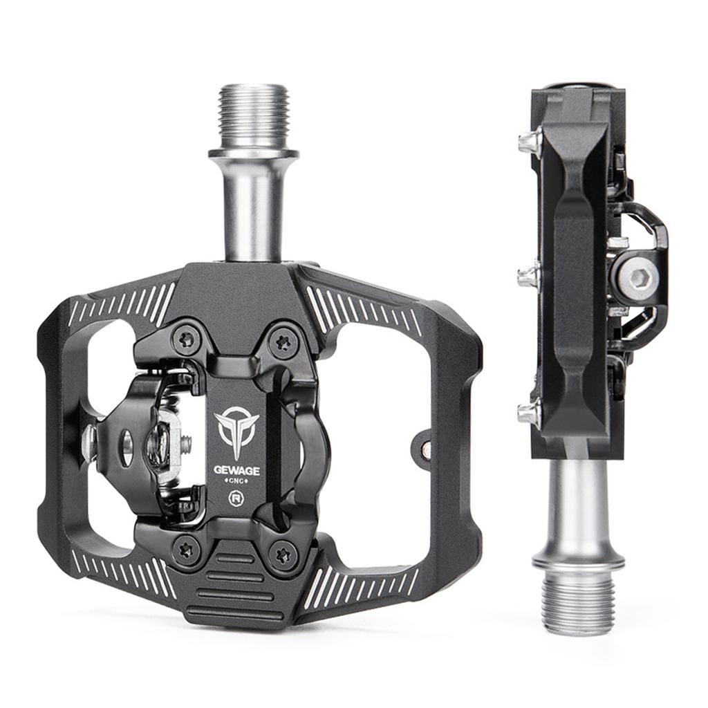 1Pair  Lightweight MTB Pedals Mountain Bike Wide Bearing Aluminum Alloy Fiber Platform Pedals for Bicycle Riding чёрный