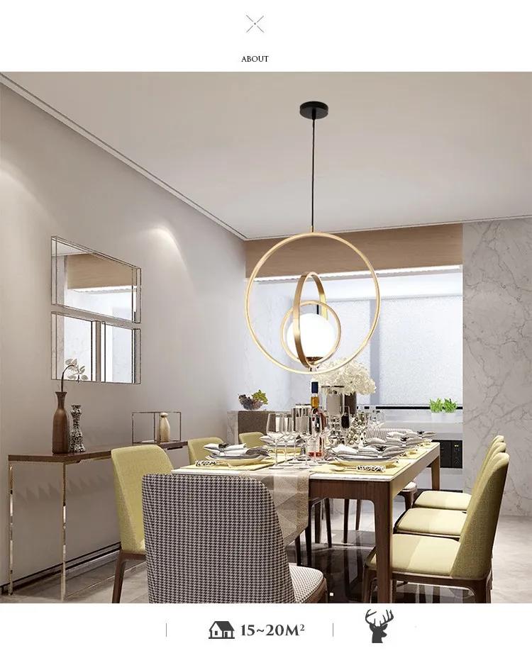 Modern Nordic Hanging Pendant Light Rotating Globe Art lamps Bedside Lights Glass Ball Indoor Living Room Bedroom lighting