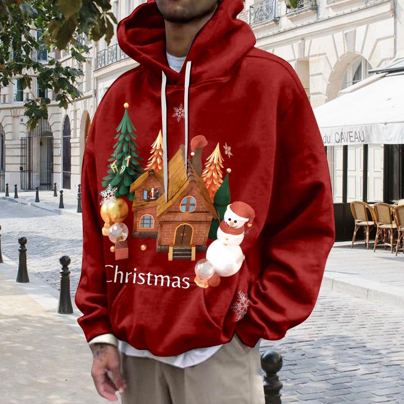 2024 Autumn 3D Christmas Print Versatile Hooded Sweatshirt 110