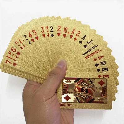 24K Gold Spielkarten Plastik Pokerspiel Deck Folie Pokerpaket Zauberkarten Wasserfeste Karte Geschenksammlung Glücksspiel Brettspiel
