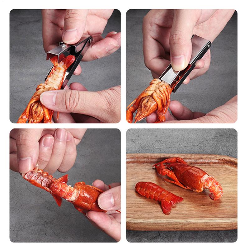 Shrimp Peeler Stainless Steel Pocket Crawfish Shelling Tools Non Slip Crayfish Peeler Device Non Slip Seafood Shell Peeling Tool