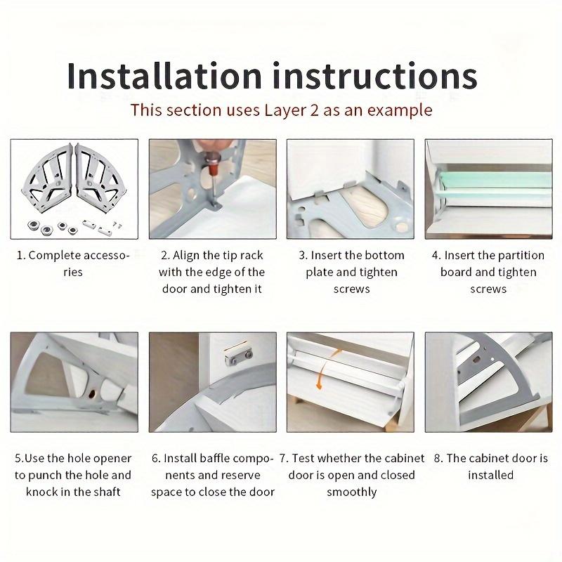 Flip Shoe Cabinet Accessories, Flip Down Three-layer Metal Shoe Cabinet Drawer Hinge, Suitable for Home Furniture
