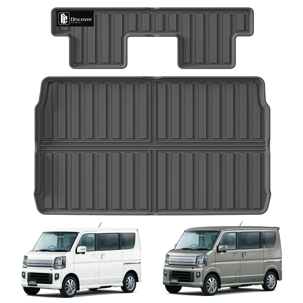Suzuki Every Wagon DA17W 3D New Luggage TPE Rubber Luggage Compatible with Suzuki Every WGN D.E. Mat/Trunk Mat, Flushable, Non-Slip, Waterproof, Mat,