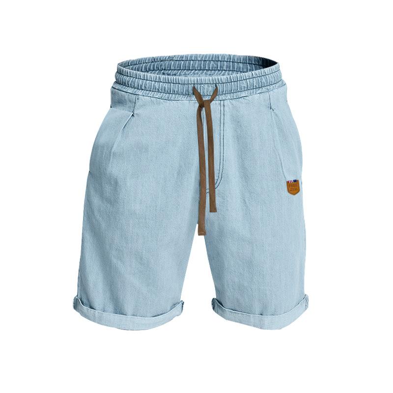 Cross-border American New Heavy-duty Washed Casual Sports Loose Men's Cotton Denim Five-point Shorts Men's
