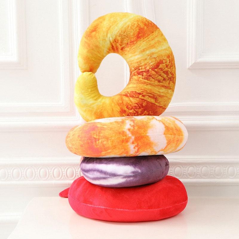 Tcmy Fashion Peeled Prawns Plush U Neck Pillow For Travel And Nap Shrimp Cushion Jelly Toy