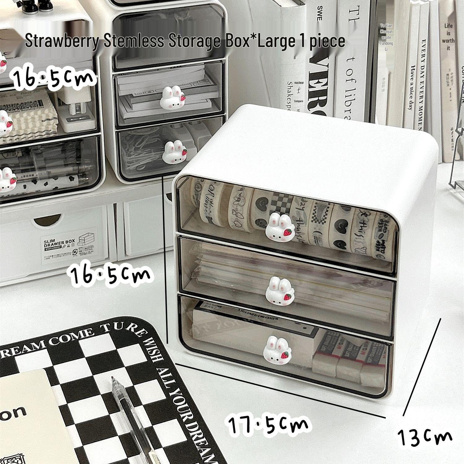 Large Capacity Transparent Drawer Organizer for Desktop and Dormitory