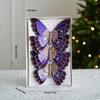 Pack Of 3 Double Layer Butterfly Christmas Tree Clip Accessory Elegant Fabric Ornament For Holiday Decorations