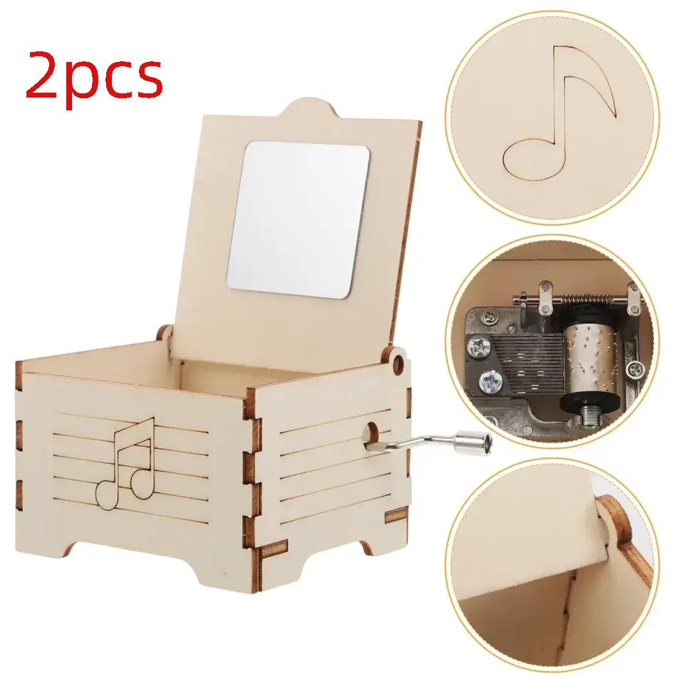 2026 New model High-quality DIY Wooden Phonograph Music Box Kit Hand Cranked Assembly Model Creative Handmade Ornament for Kids 3