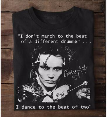 Nuova Maglietta Uomo in Cotone Nero con Firma di Adam Ant Dalla S alla 5XL Regalo per Fan