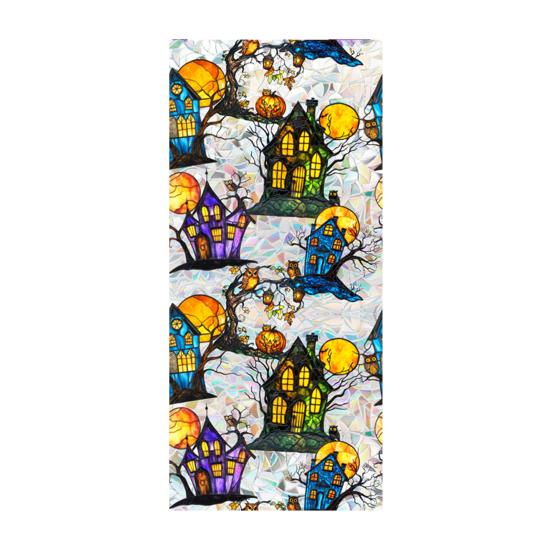 Regenbogen Fenster Sichtschutzfolie Halloween Selbstklebende Glasaufkleber Prisma Buntglas Statische Haftung Sonnenschutz Sichtschutzaufkleber für Wohnzimmer Schlafzimmer