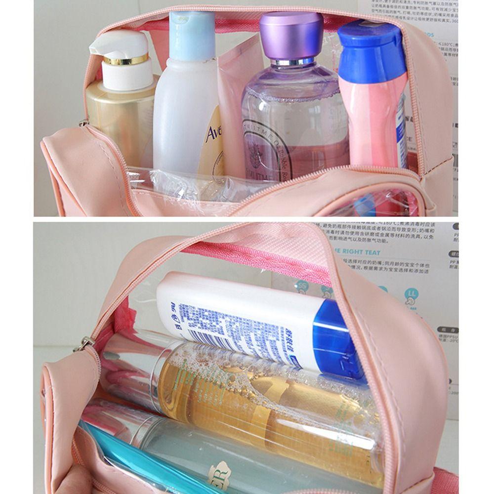 With Handle Portable Toiletry Pouch Transparent Women Wash Pack  Beach Activities