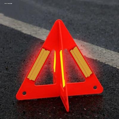 Plastic Car Emergency Breakdown Warning Red Triangle Reflective Safety Hazard Car Tripod Foldable Cars Stop Sign Stand