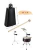 YFFSFDC Kuhglocken-Percussion-Set mit langlebigem Musikinstrument 4-Zoll-Schlägel,