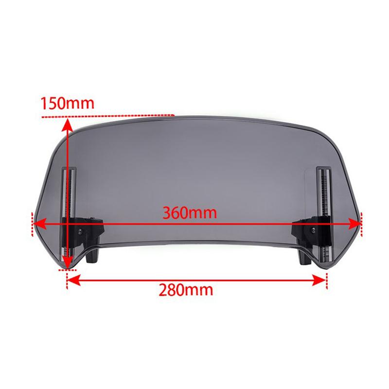 1Pc Motorcycle Windshield,White Folding Large Windshield,For Kawasaki Honda BMW Yamaha Raised Windshield,Motorcycle Accessories