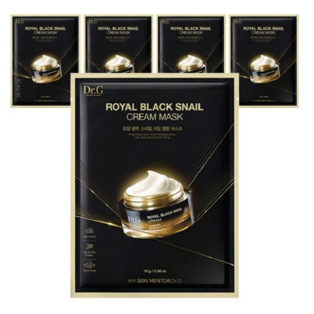 Dr.G Royal Black Snail Cream Mask Intensive Firming & Nourishing Sheet Mask 33g x 5pcs