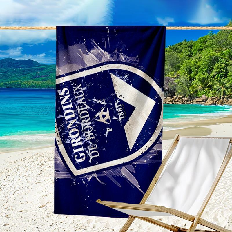 Giron-de Football Crest Printed Beach Towel, Super Soft Microfiber, Perfect Gift Birthday, for Pool, Beach, Travel, for Family and Friends