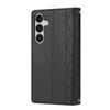 For Samsung Galaxy S26+ Case Rhombus Stitching Leather Wallet Phone Cover with Long  /  Short Strap