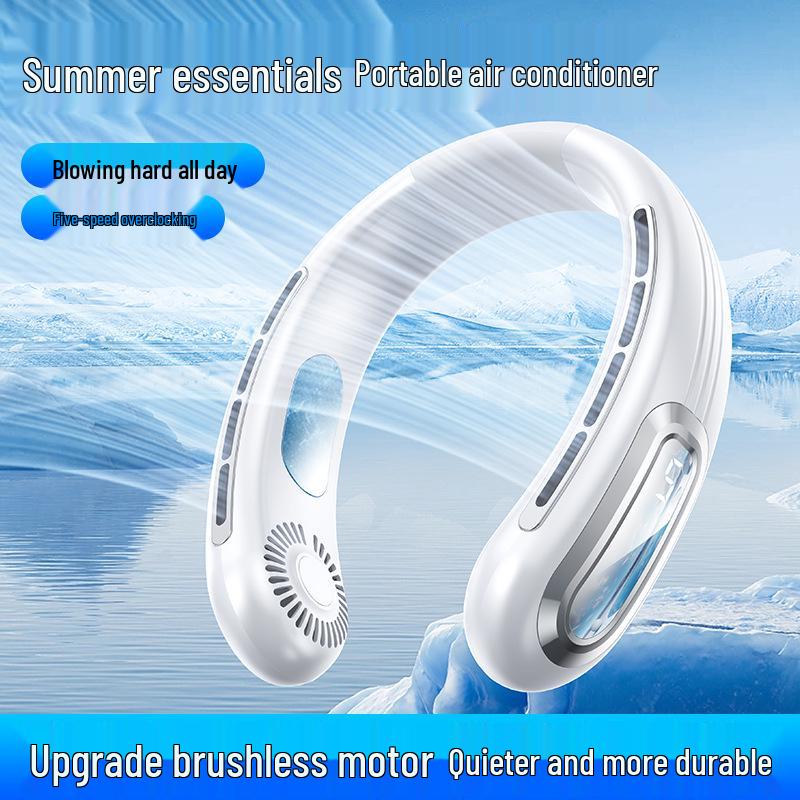Portable Neck-Hanging Fan: Long-Lasting, Rechargeable, Silent & Ideal for Outdoor Sports
