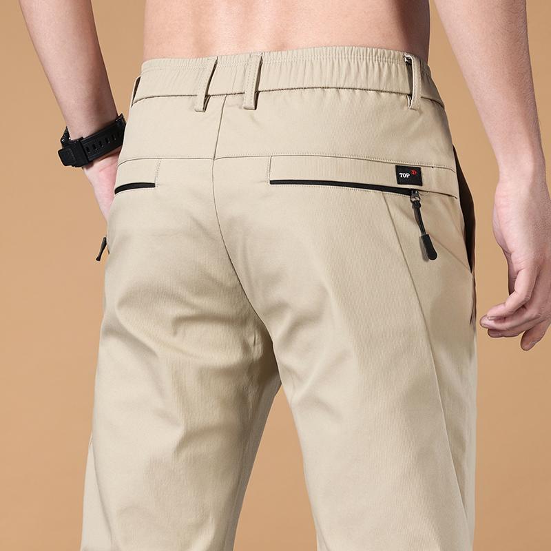 Streetwear Men's Fashion Casual Suit Pants Spring Autumn Solid All-match Slim Korean Male Clothing New Full Straight Trousers 38