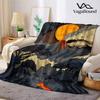 Paper Cut Volcano Flannel Blanket Warm Soft Halloween Christmas Decorative Couch Warm Cozy All-Season Gift
