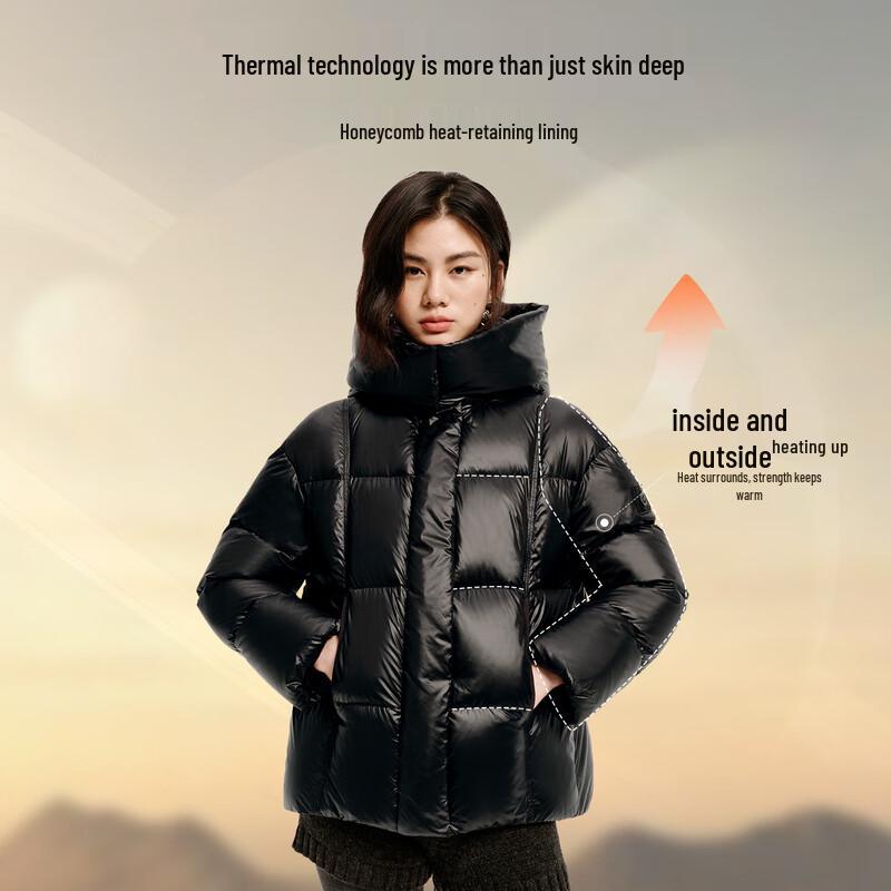 Ailaiyi Star Ring Women's Hooded Short Goose Down Jacket