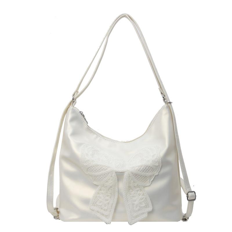 Large Capacity Backpack Women's 2025 New Trendy Student Schoolbag High-end Bow Shoulder Underarm Tote Bag