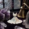 High Precision 3D Printed Ornament Cat Ghost Statues, Halloween Haunted Kitten Figurines with Hollow Eyes Three Style Set & Flowing