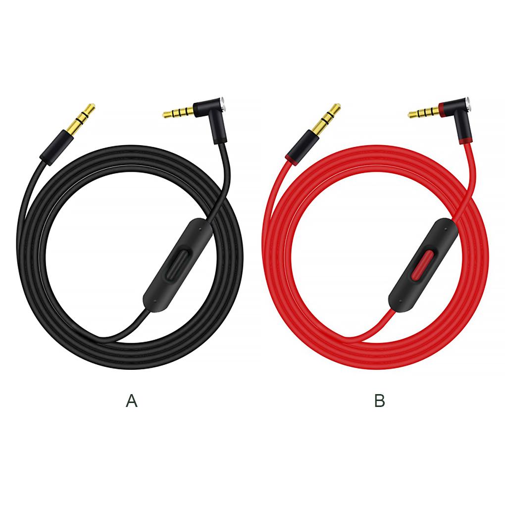 3.5mm Male to Male Straight L-shaped Headphone Cable Tablet Line Control Earphone Cord Replacement for Studio/Executive