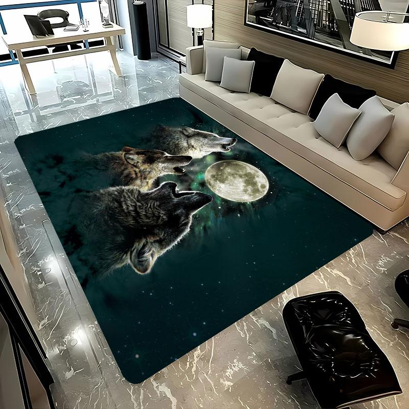 3D Printing Cartoon Wolf Large Area Carpets for Home Living Room Kids Bedroom Sofa Doormat Kitchen Floor Rugs Anti-slip Decor