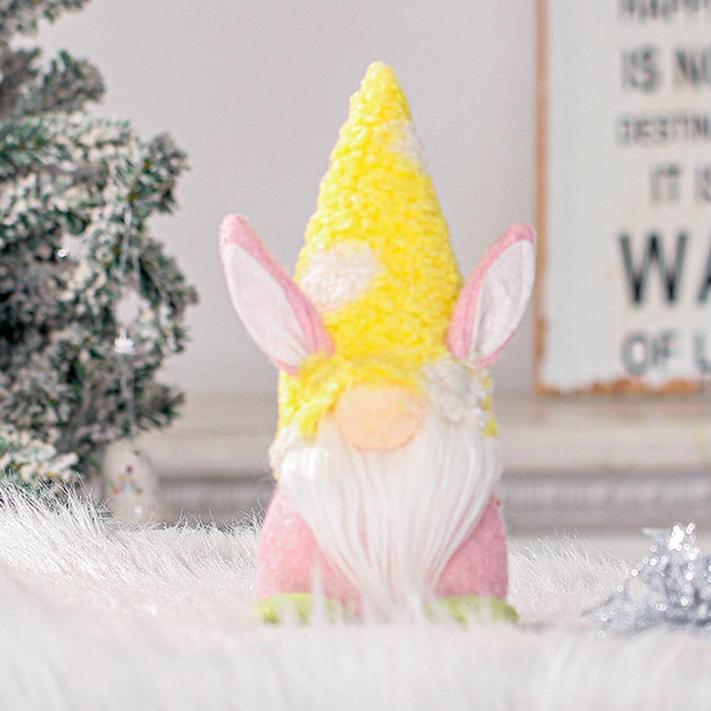 

Симпатичные пасхальные кролики, мультяшные украшения, 1 шт., пасхальные украшения, украшение для рабочего стола комнаты жёлтый