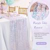 Iridescent Sequin Table Runner, Glitter Sequin Table Runner for Mermaid Birthday Indoor Outdoor Wedding Birthday Party Supplies