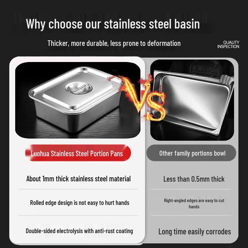 Rectangular 304 Stainless Steel Gastronorm Food Pan