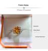5-Carat Yellow Moissanite Round Gold Diamond Ring, European & American Slim Waist Style, Platinum Finish