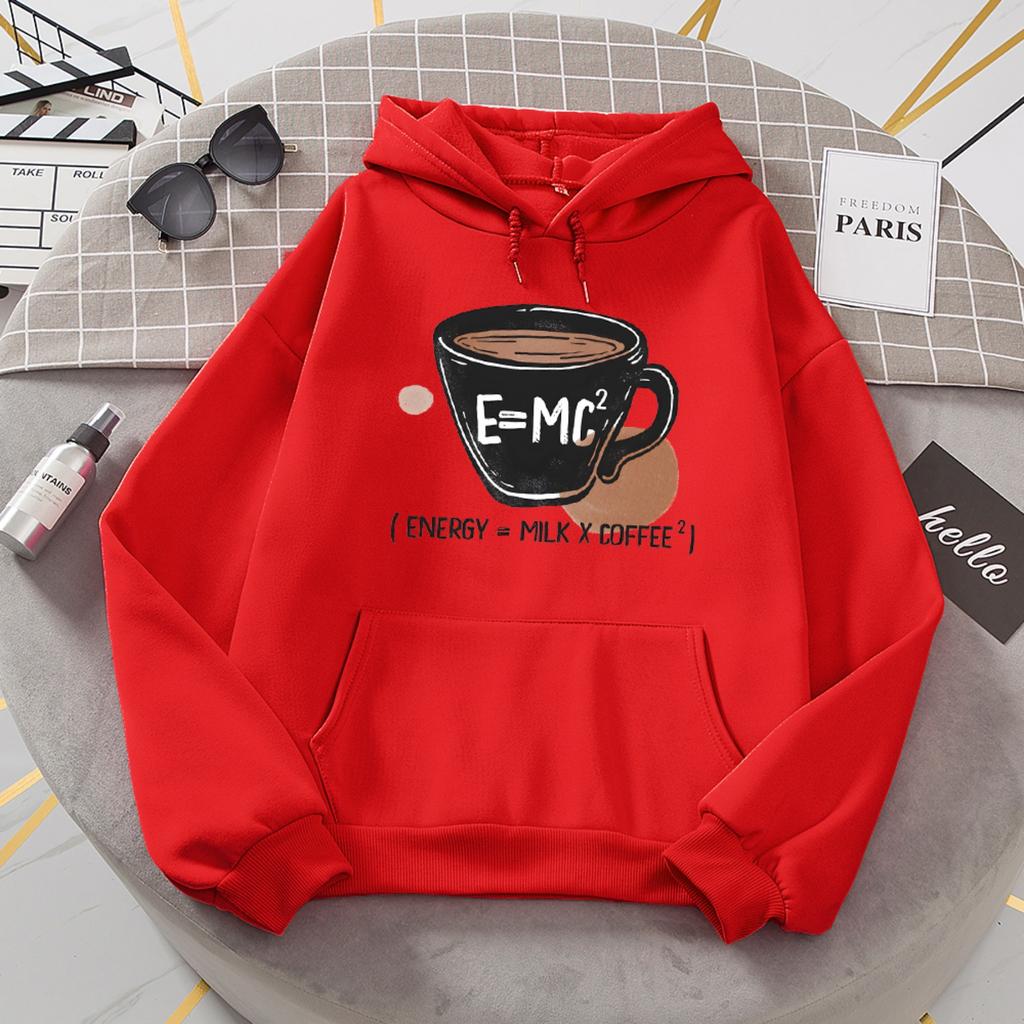 Emc Energy Milk Coffee Hoodies Women Comfortable Warm Hoodie Fashion Casual All Match Hoody Sports