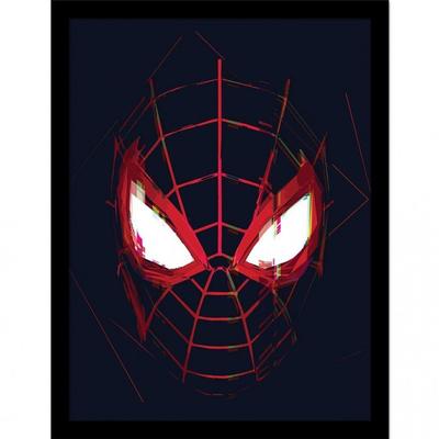 Close Up Miles Morales gerahmtes Poster