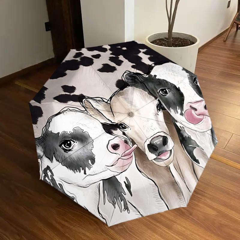 

Cow Print Umbrella: Automatic Opening & Closing Rain Gear with Foldable Design - Perfect for Fans, Travelers, and Daily Use!1125150a
