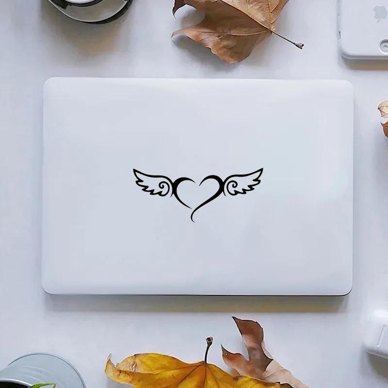 Engrave 16.5x7cm Heart-Shaped Angel Wings Car Sticker Personalized Creative Window Laptop Decorative Vinyl Film Decal Auto