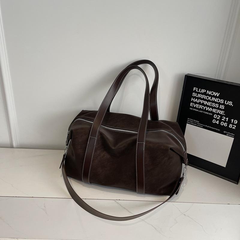 Нишевая ретро пэчворк контрастного цвета сумка-тоут женская зимняя новая модная дорожная сумка большая вместительная сумка через плечо темно-коричневого