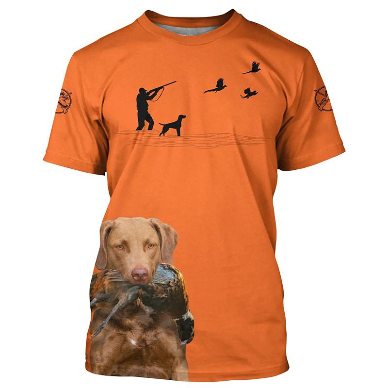 2024 Summer Casual Men's Short Sleeved T-shirt Hunting Animal Dog, 3D Casual T-shirt Fashion Short Sleeved Men's Clothing