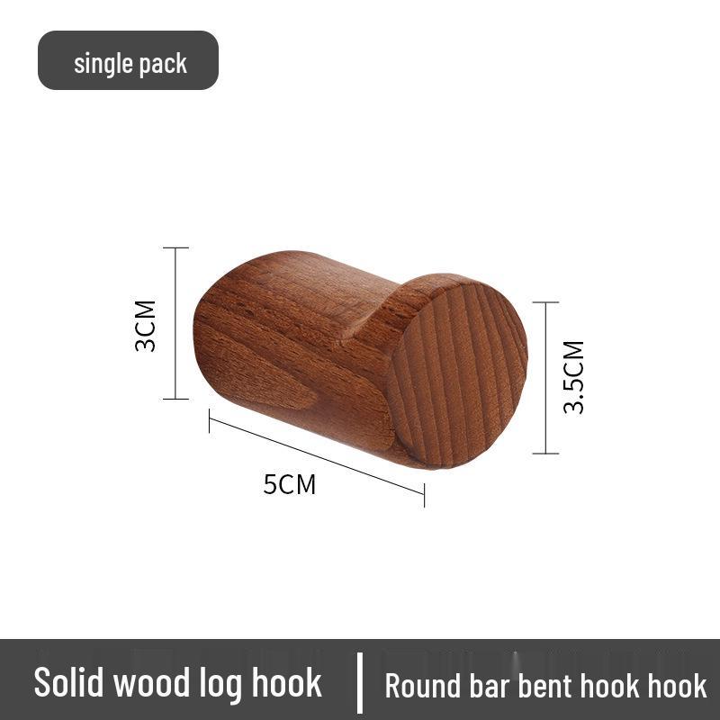 Gancio Cilindrico in Legno di Faggio Nordico per Cappotti e Cappelli - Design Senza Fori per Porte, Ingressi, Bagni e Cucine