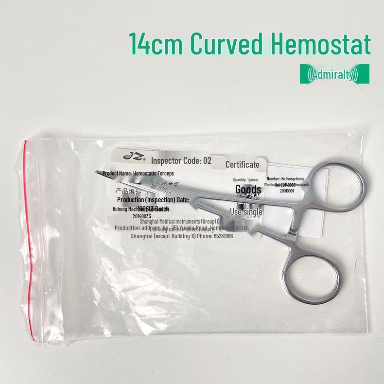 Large Stainless Steel Hemostatic Forceps: Pet Pliers, Needle Holder, Tweezers, Surgical Vessel Clamps - Straight & Curved Tips.