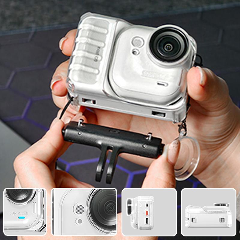 For Insta360 Go Ultra Protective Cover Tpu Ice Sensing Heat Dissipation Anti Drop Protective Case With Lens Cap & Lanyard